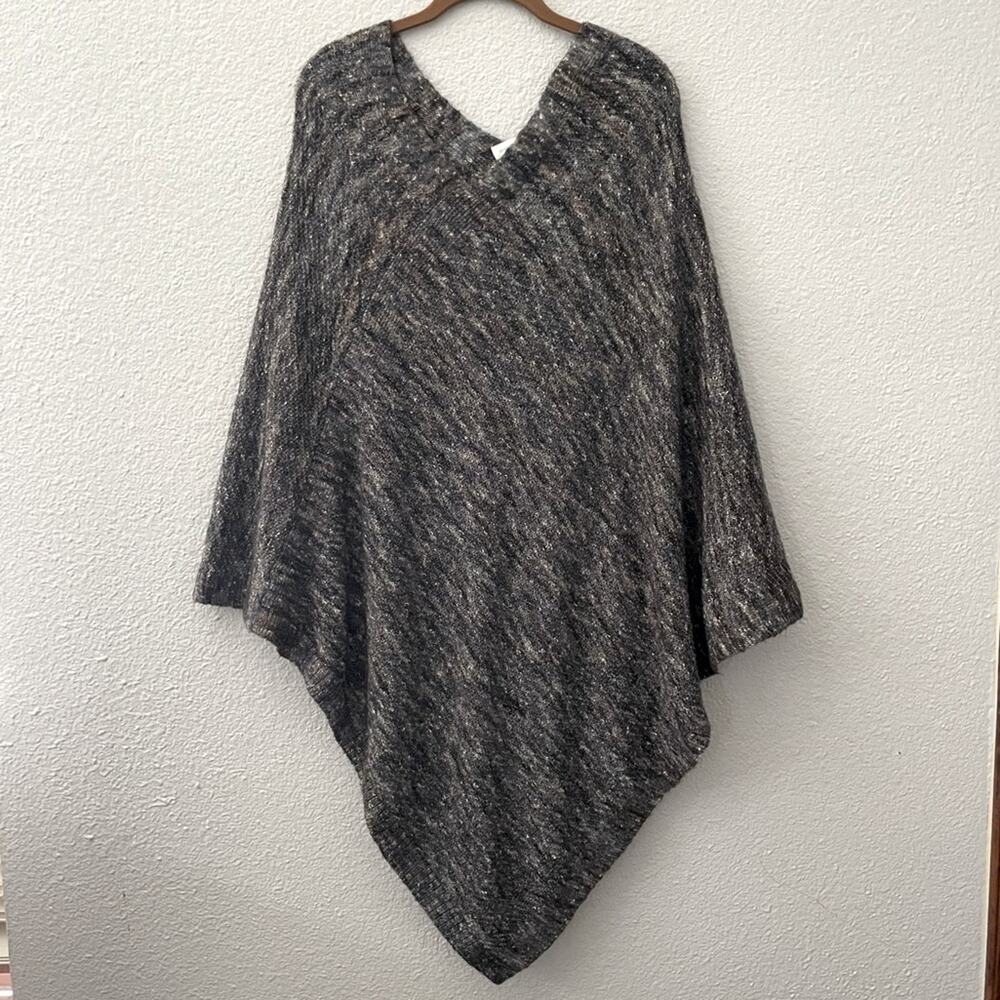 Blue & Cream Poncho Sweater